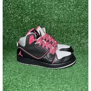 Nike Air Jordan 1 Flight 2 Black Pink Basketball Shoes Boys Size 5Y Womens 6.5